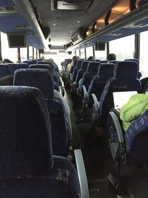 Bus to Cincinnati from NYC. Not Full after stops in Columbus and Dayton.