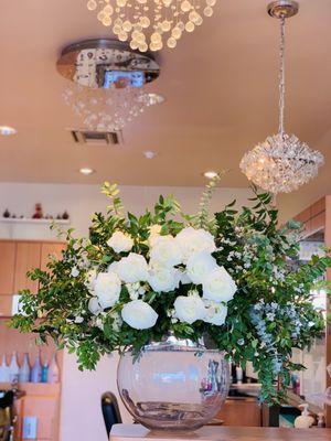 Beautiful arrangement at the salon!