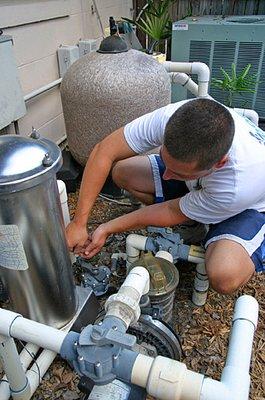 Here is Pat fixing the pump.