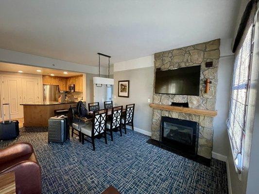 living room and kitchen