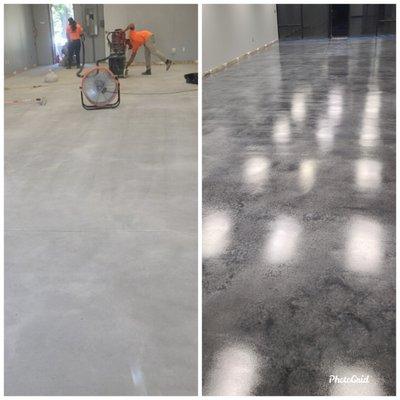 Before and After Epoxy Concrete Floors 
New Construction 
Concord, NC