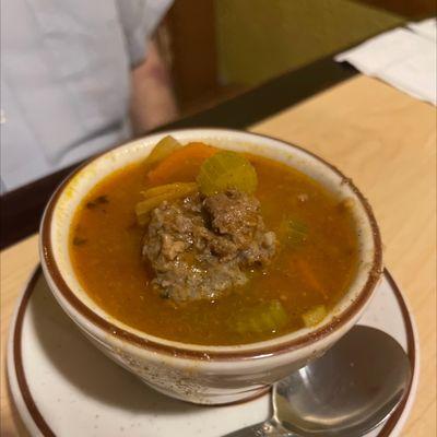 Albondigas cup of soup to start.