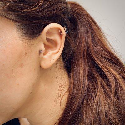 Tragus and helix