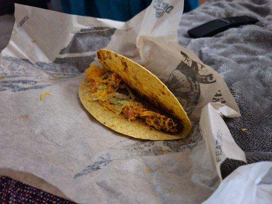 Terrible portion sizes. This is not a real taco.