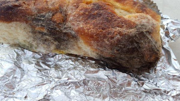 Mold on the bread that came with our meal.