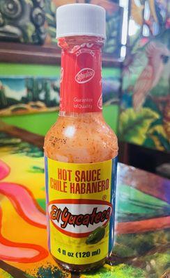 Hot sauce on table