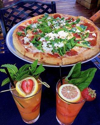 Kirberoni Pizza with Pimms C. and Gin Weasley Craft Cocktails