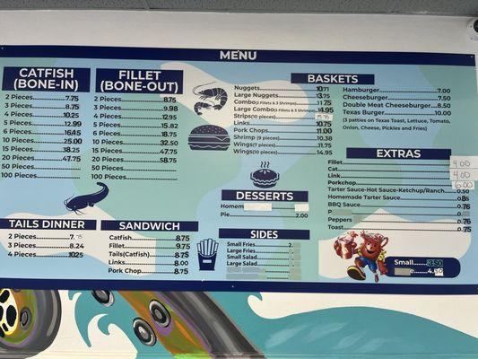 Menu (prices stay changing)