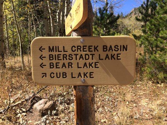 Bierstadt and Bear Lake are beautiful but too busy for me. Stay on Hollowell for an equally scenic but less traveled trail.