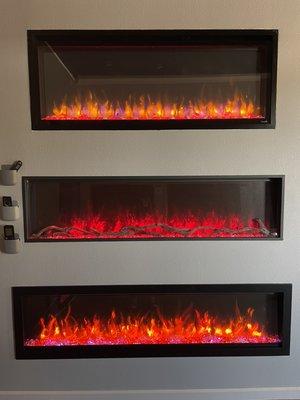 Electric fireplaces are often a simple, more affordable option than gas or wood. We have many sizes and styles choose from.