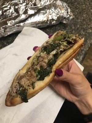 Sausage cheese broccoli rabe panini