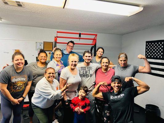 My 9 a.m. workout team saying goodbye to coach Briley and welcoming coach Josh (bottom right!.