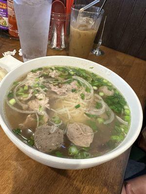 Pho House Special (meatball, rare ribeye, brisket, tendon and tripe)