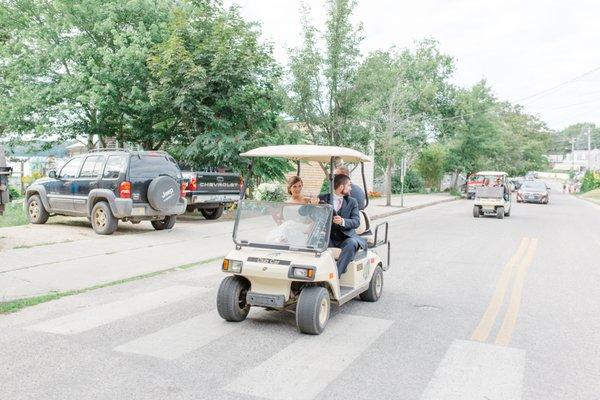 Wedding golf cart rides