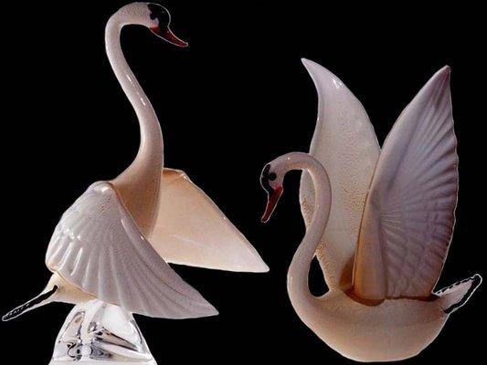 Swan Sculptures by Zanetti