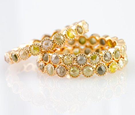 Multi Color Stackable Diamond Rings