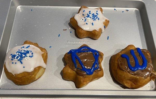 Hannukah Donuts. I was given this as a gift and it was so fun! I am not very creative lol