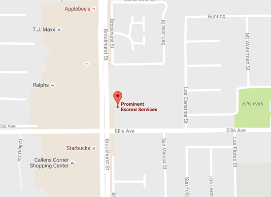 Prominent Escrow Fountain Valley office is conveniently located off the 405 fwy on Brookhurst and Ellis.