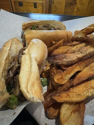 Beer cheese cheesesteak & fries