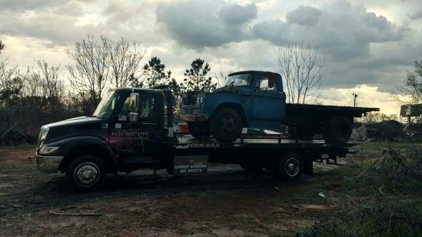 Old truck going to the scrap yard