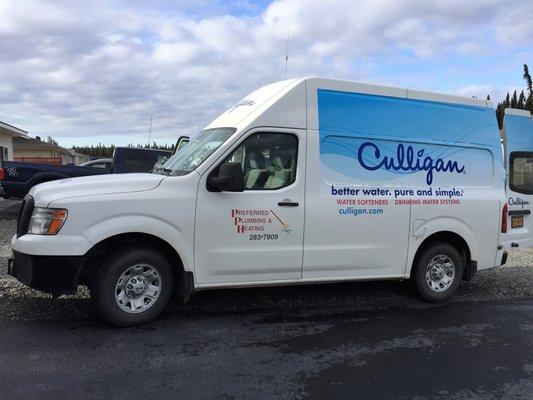 Culligan water softener service truck; subdivision of Preferred Plumbing & Heating.