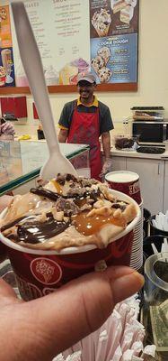 This is my delicious concoction that Alie from Cold  Stone  Creamery made me!