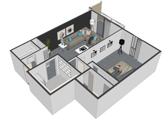 1 bedroom floorplan