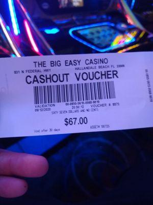 Slot winnings.