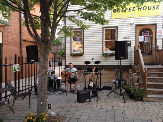 Live music in the courtyard.