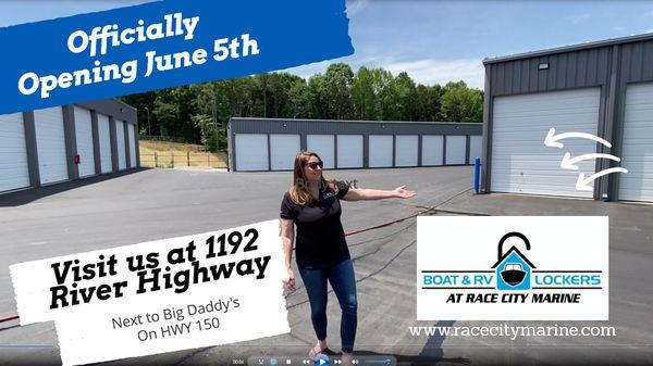 Visit us at our new dealership and Boat & RV Storage Lockers in Mooresville NC