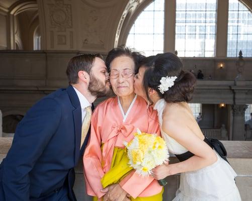 We like have our couples surprise Moms with  a kiss or a hug. These photos are often favs.