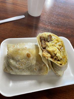 Sausage egg burrito