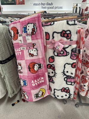 They have the Hello Kitty blankets here!