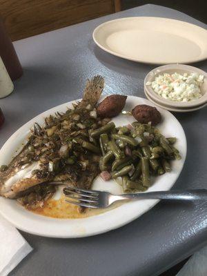 Grilled Flounder w onions bell peppers, Great!!!