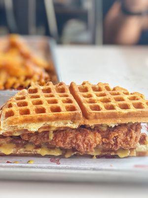 Fried Chicken and Waffle Sandwich Fried Chicken and Waffle Sandwich