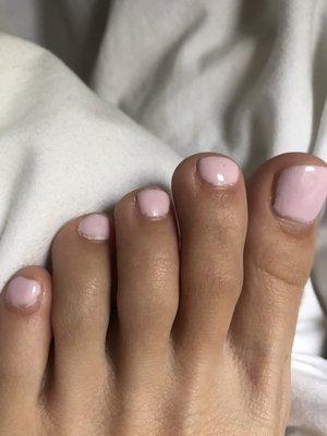 Paint on cuticles and uneven shaping