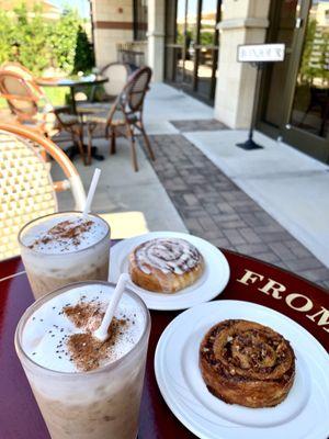 Iced Chai and cinnamon nut pastry