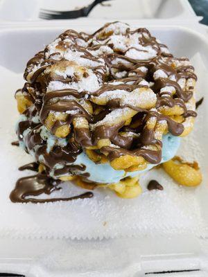 Cookie Monster ice cream sandwich