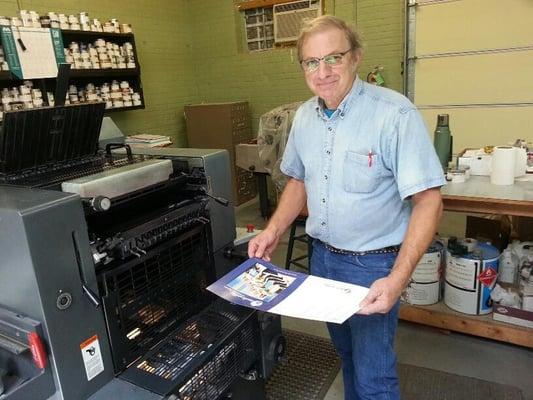 Printing for over 45 years Les is at the press!