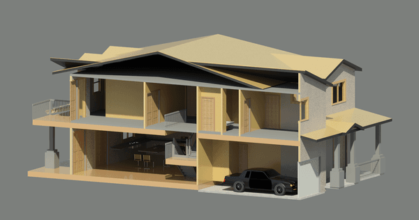 Section through new residence, Emerald Hills, CA