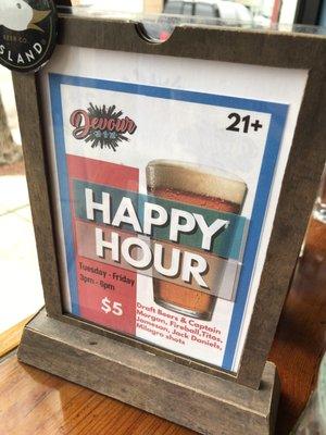 Happy hour sign!