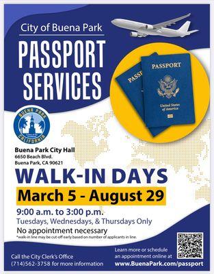 Passport Service days and hours