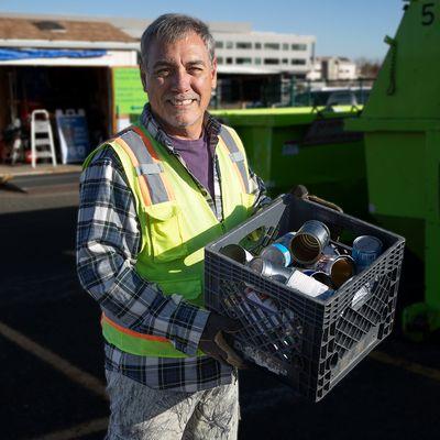 Staff help ensure all items accepted at the center are recycled.