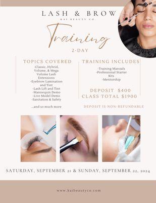 Lash extensions group class training in Fort Lauderdale, FL 2024