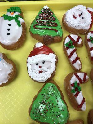 Christmas holiday donuts are here.