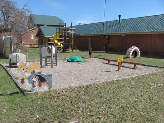 Kid's playground behind the motel.