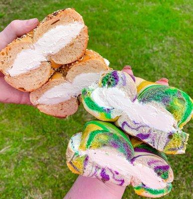 Everything Bagel & Rainbow Bagel (@paigeeatshouston on Instagram)