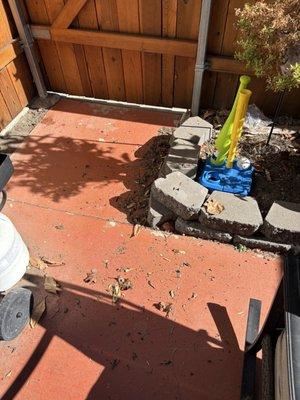 Blowing debris into homeowner patios like it's going out of style