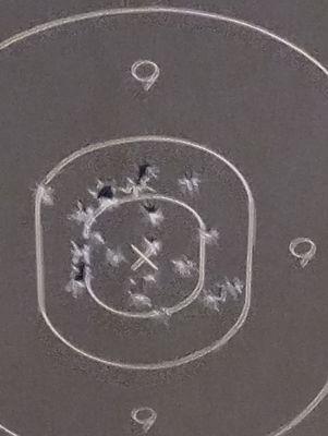 After any Handgun training your grouping should look like this!