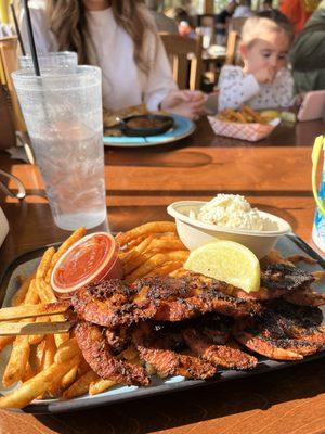 Blackened shrimp skewer